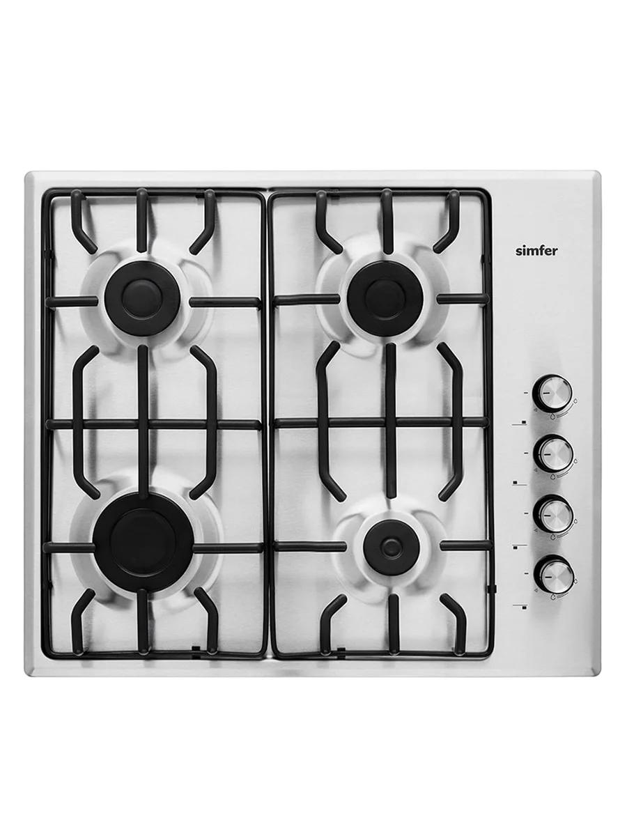Серебряный газовая варочная поверхность Simfer H60Q40B412 H60Q40M412 H60Q40W412 авторозжиг