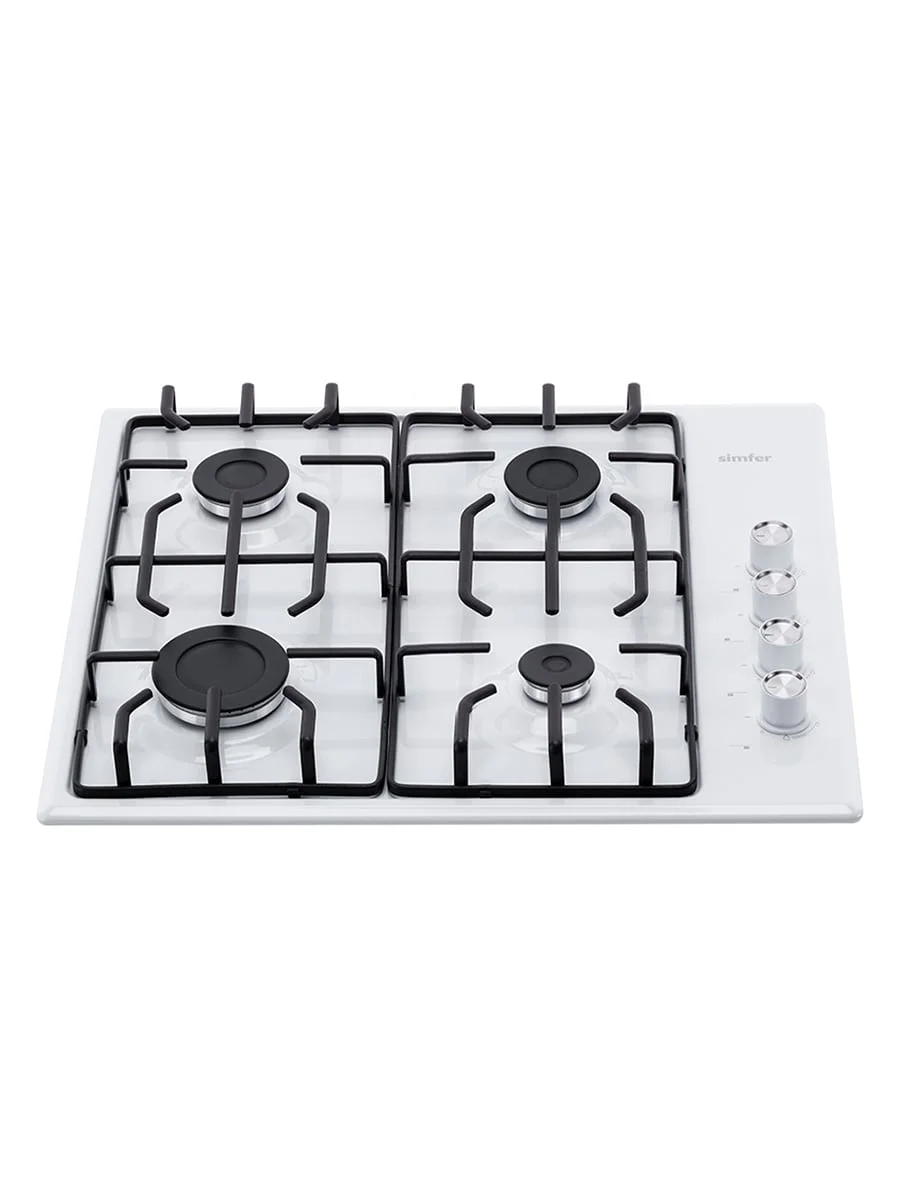 Белый газовая варочная поверхность Simfer H60Q40B412 H60Q40M412 H60Q40W412 авторозжиг