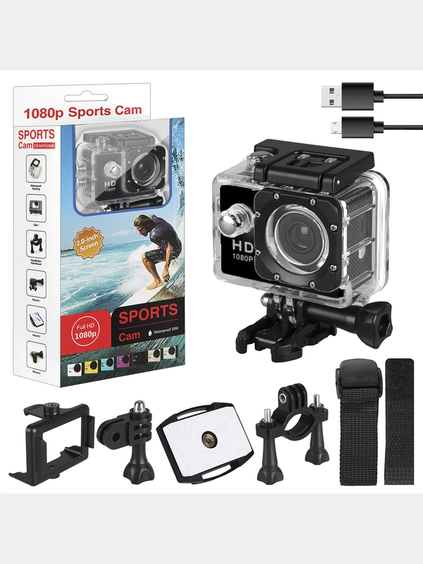 Экшн камера D600 черная