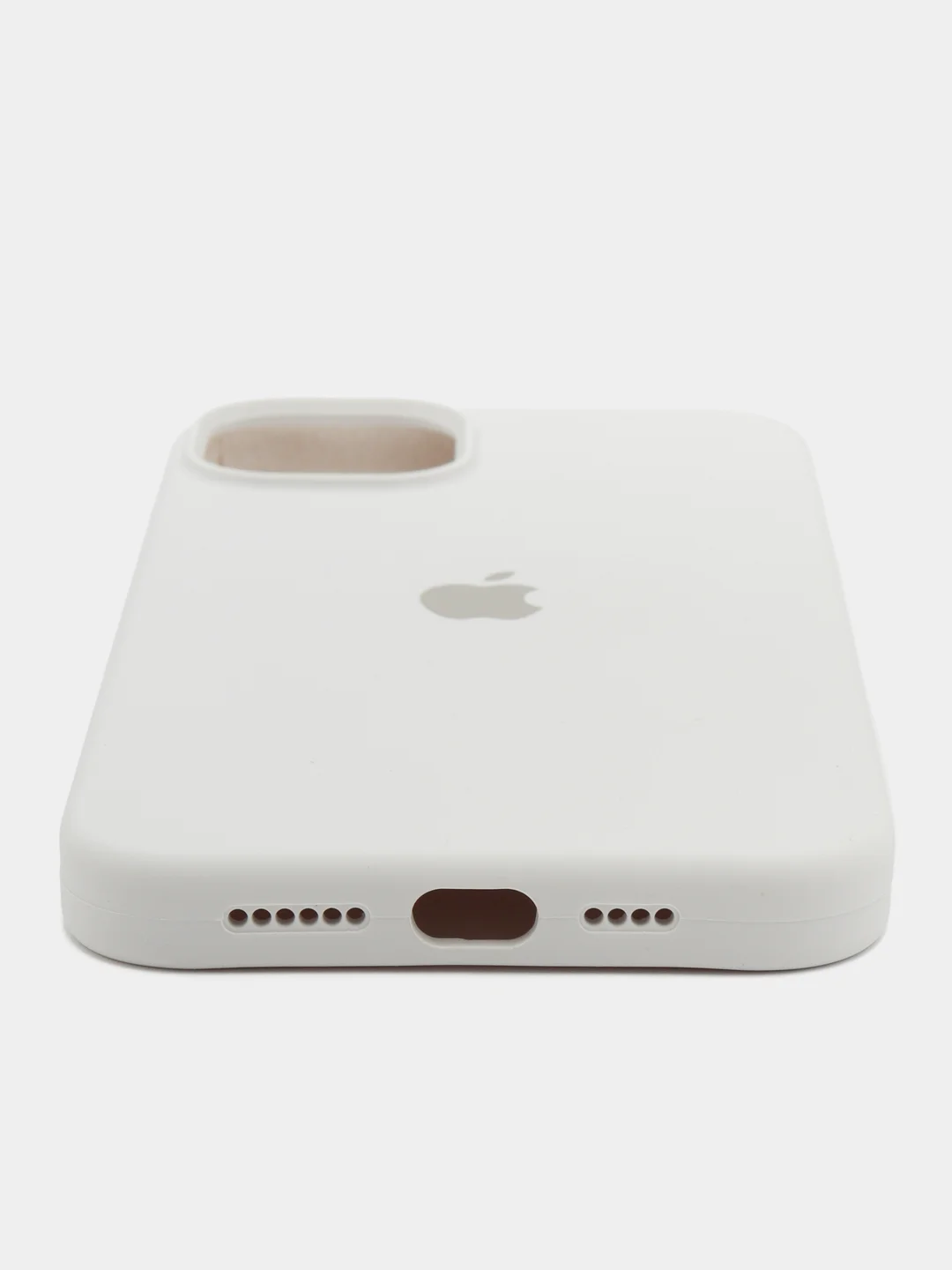 Белый чехол силиконовый Silicone Case iPhone 14 / 14 Plus / 14 Pro / 14 Pro Max, закрытый низ