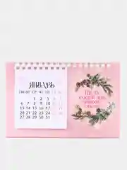 Розовый календарь настольный, домик, 2025 год, 16,9 х 14 см