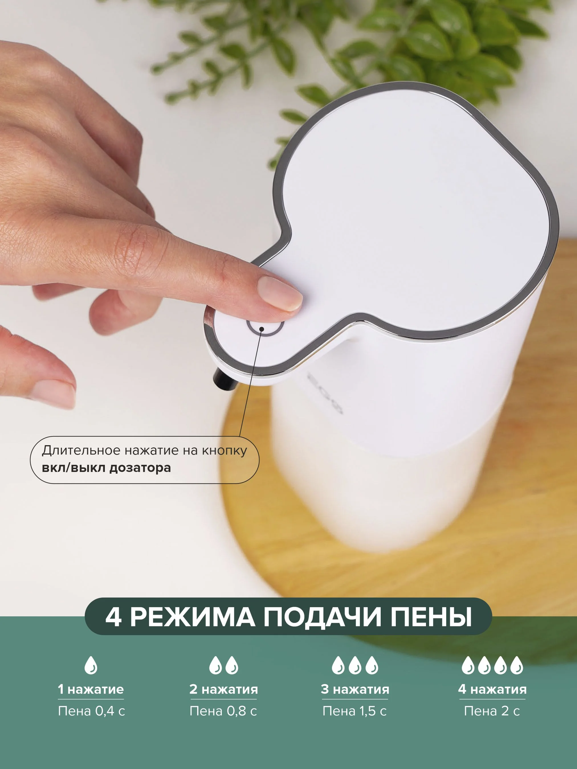 Сенсорный дозатор, сенсорный диспенсер для жидкого мыла 400 мл