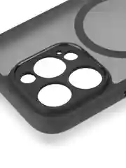 Черный чехол MagSafe для Apple iPhone 16 Pro пластиковый с силиконом ROSCO противоударный, магнит