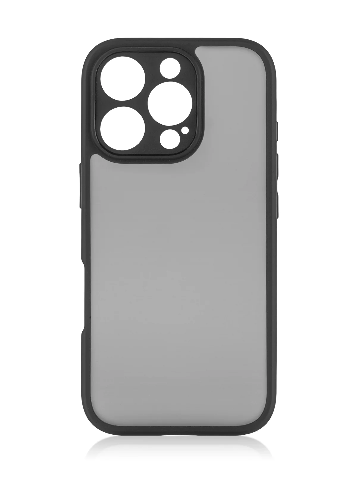 Черный чехол для iPhone 16 Pro пластиковый с силиконом ROSCO противоударный, с защитой камер