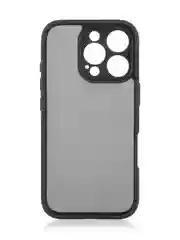 Черный чехол для iPhone 16 Pro пластиковый с силиконом ROSCO противоударный, с защитой камер