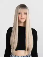 Парик длинный с челкой, омбре