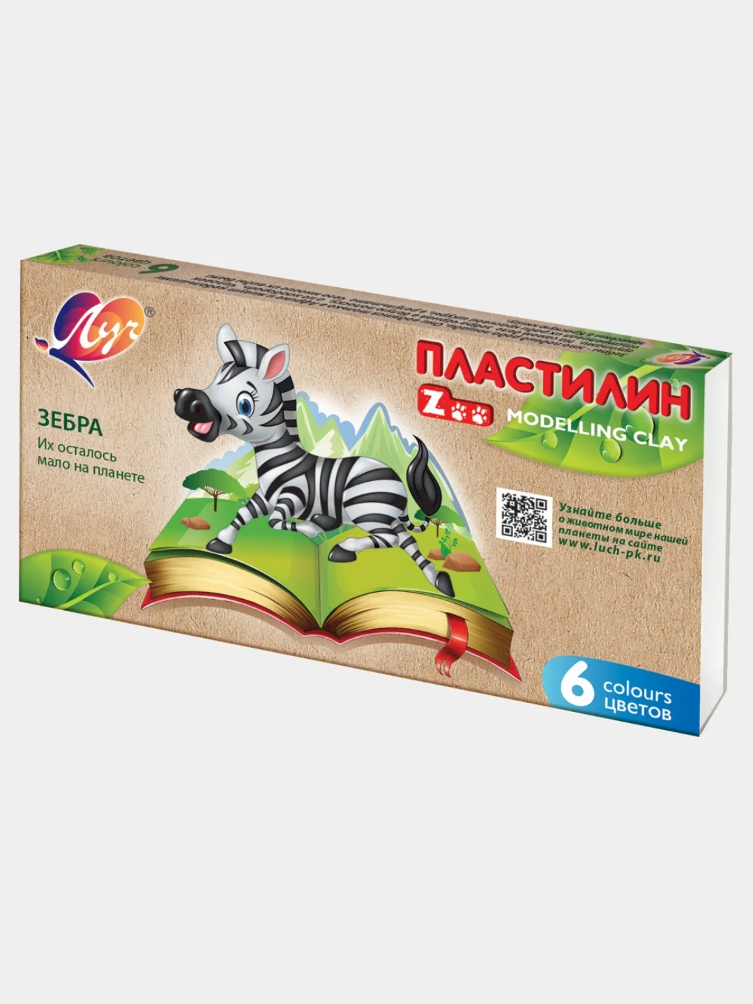 Хаки пластилин Луч Zoo 6,8,10,12,16,24,30 цветов х 15 гр