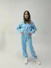Голубой женский спортивный костюм
