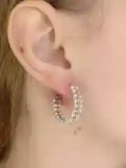 Серьги кольца вечерние Жемчужные