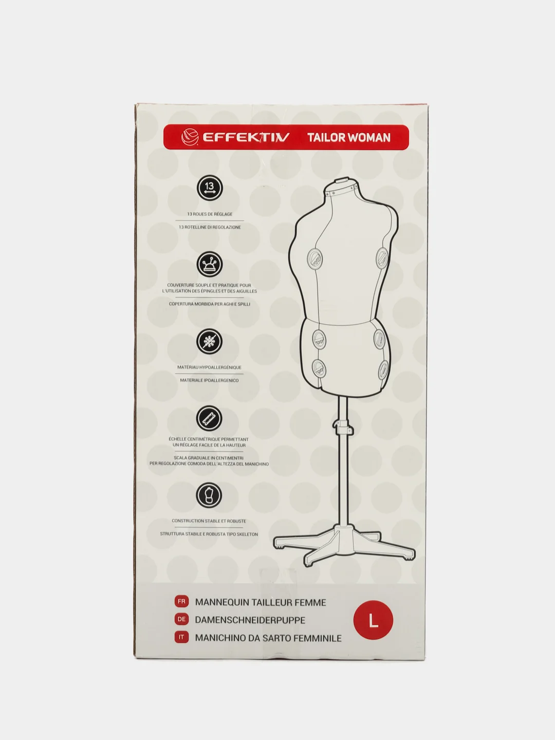 Манекен портновский Effektiv TailorWoman L (серый)