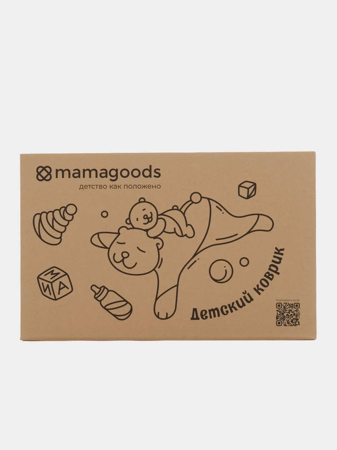 Разноцветный детский коврик для ползания, складной, игровой, Mamagoods, 120 х 180, жираф и зверята