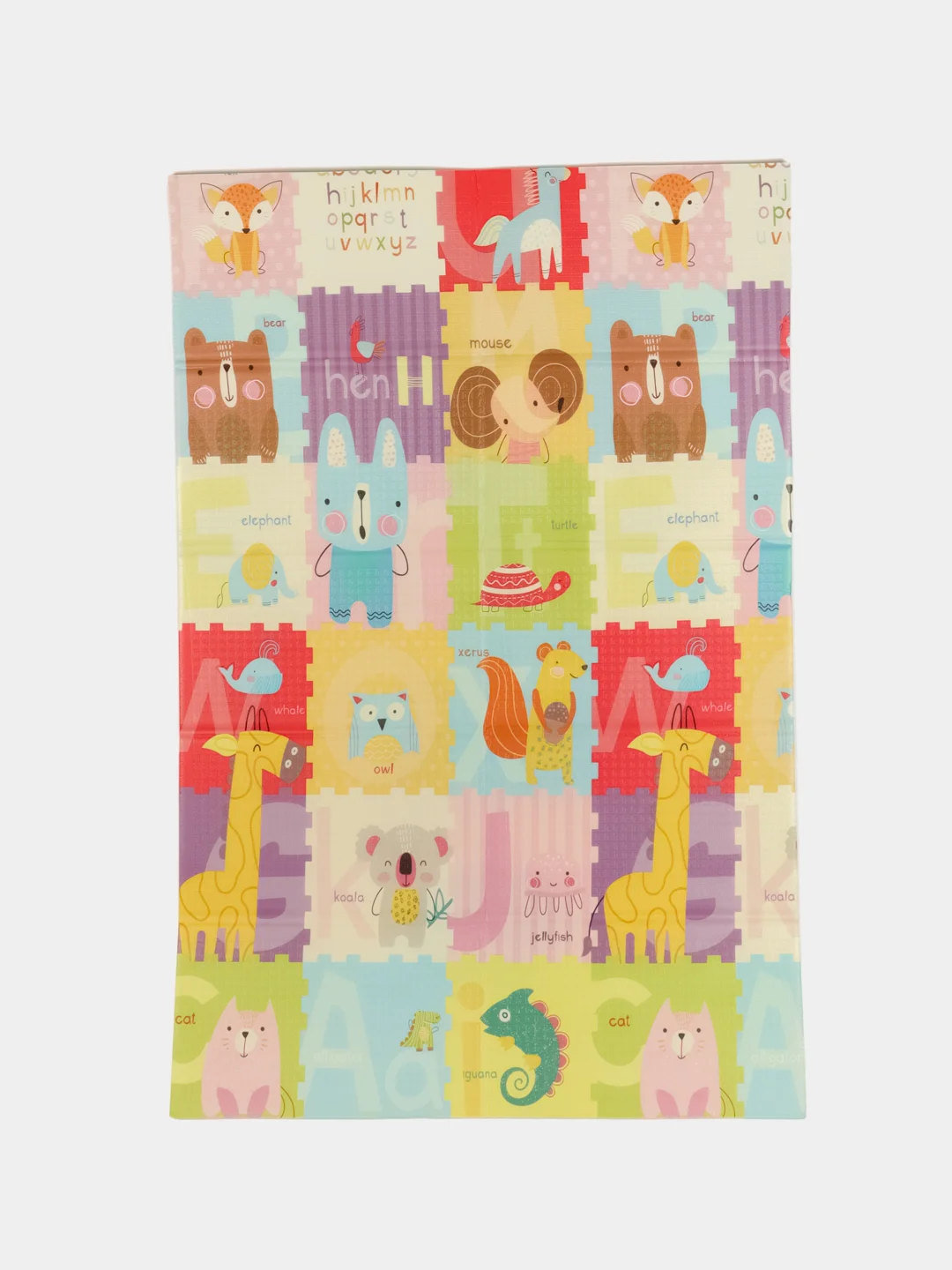 Разноцветный детский коврик для ползания, складной, игровой, Mamagoods, 120 х 180, жираф и зверята