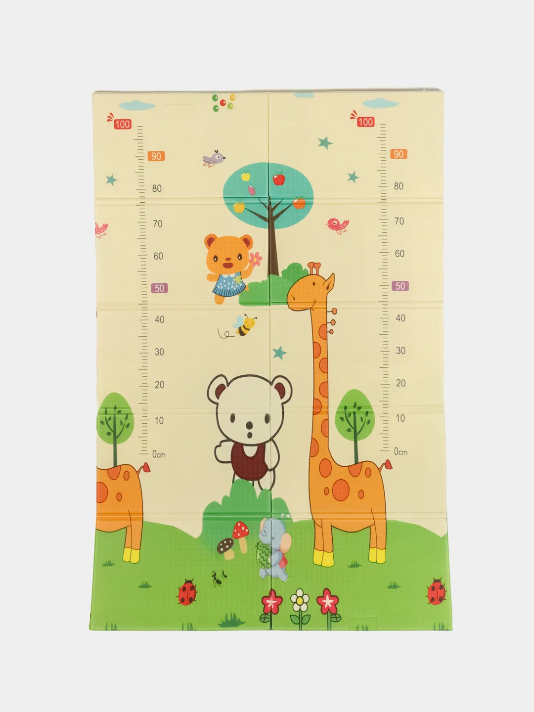 Разноцветный детский коврик для ползания, складной, игровой, Mamagoods, 120 х 180, жираф и зверята