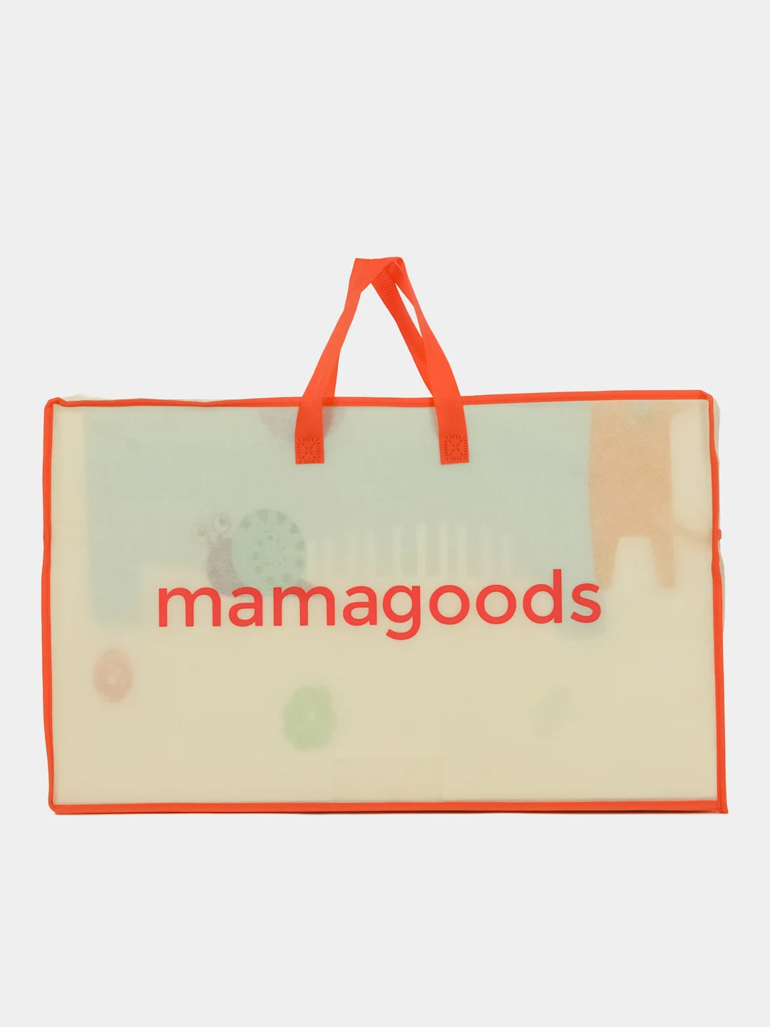 Разноцветный детский коврик для ползания складной игровой Mamagoods 120х180 Лес и Жираф