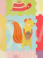 Разноцветный детский коврик для ползания, складной, игровой, Mamagoods, 120 х 180, жираф и зверята
