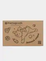 Разноцветный детский коврик для ползания складной Mamagoods 120х180 Жираф и Поезда