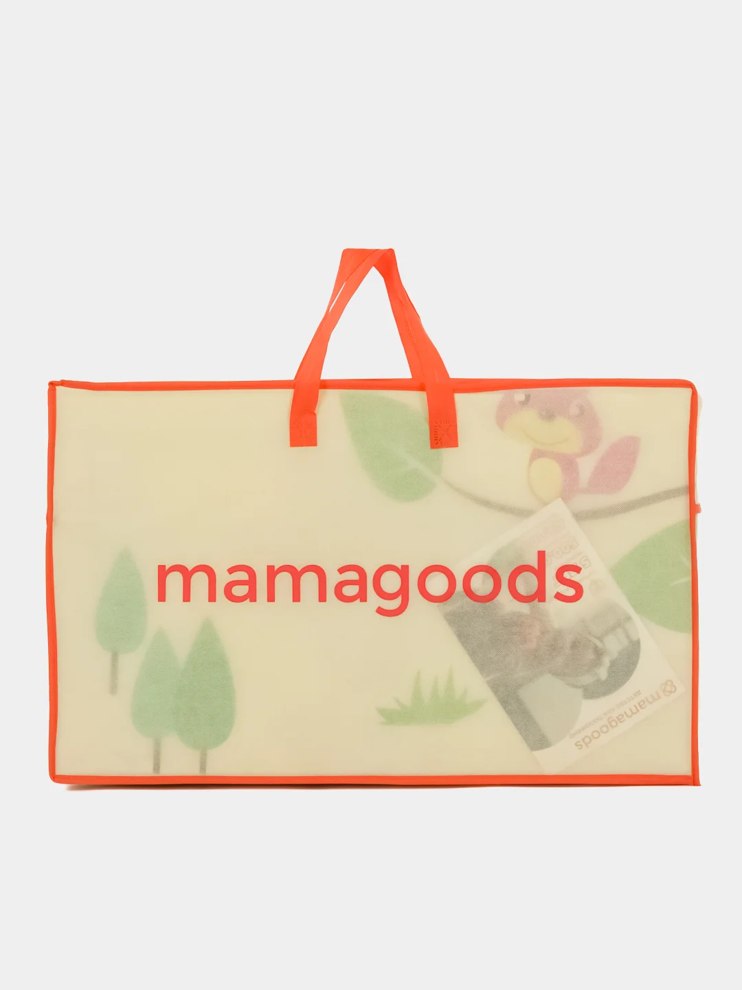 Разноцветный детский коврик для ползания складной Mamagoods 120х180 Жираф и Поезда