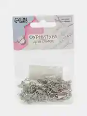 Прозрачный карабин на вертлюге металлический для сумки, 2 штуки