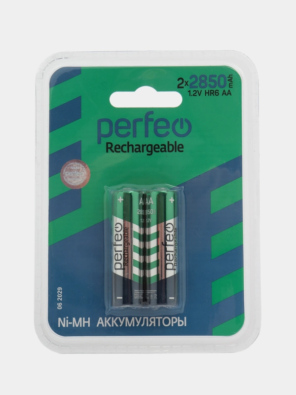 Аккумуляторная батарейка Perfeo AA 2шт. 1300mAh/1800/2100/2500/2700