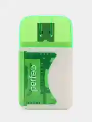 Зеленый perfeo Card Reader SD/MMC+Micro SD+MS+M2, (PF-VI-R010) цвет зелёный / синий