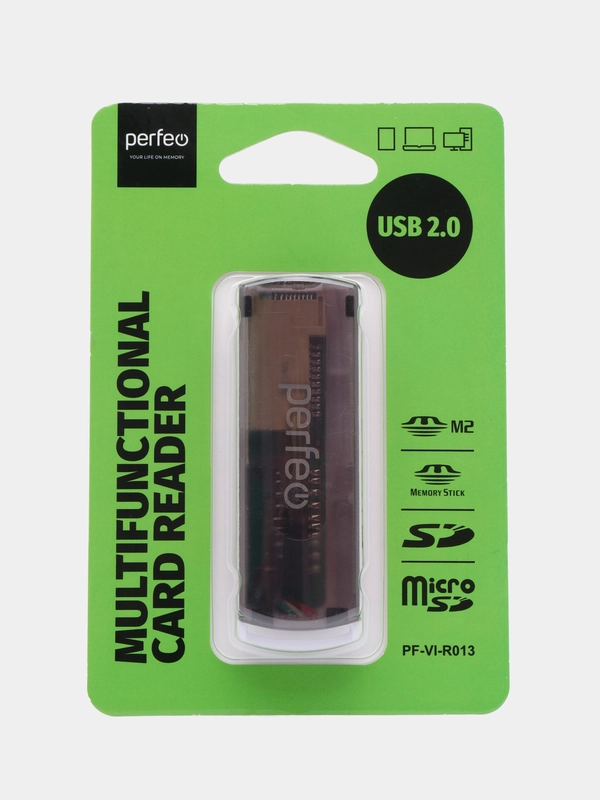 Perfeo Card Reader SD/MMC+Micro SD+MS+M2, (PF-VI-R013 Black) чёрный