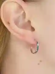 Серебряный серьги гвоздики полукольца с узором