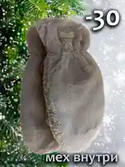 Серый варежки пушистые зимние, эко норка