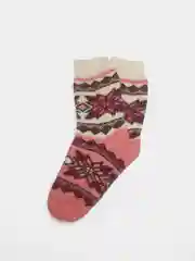 Коралловый шерстяные носки с принтом, унисекс