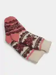 Коралловый шерстяные носки с принтом, унисекс