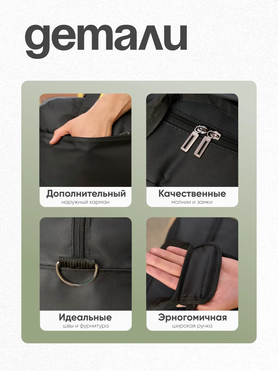 Черный сумка дорожная, спортивная