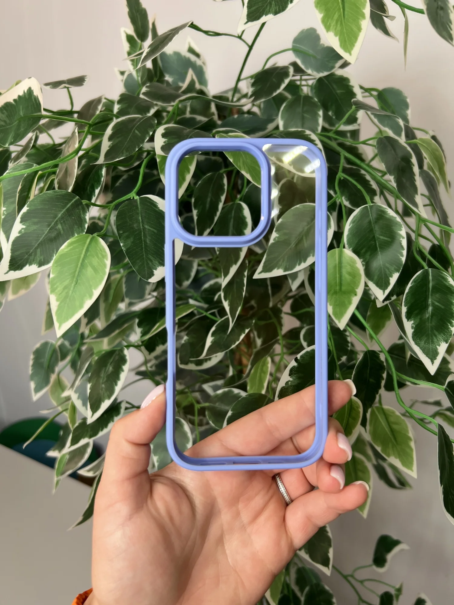 Синий прозрачный чехол для Apple iPhone 16 Pro MAX с силиконовым кантом Crystal Case