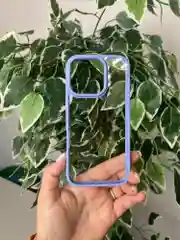 Синий прозрачный чехол для Apple iPhone 16 Pro MAX с силиконовым кантом Crystal Case