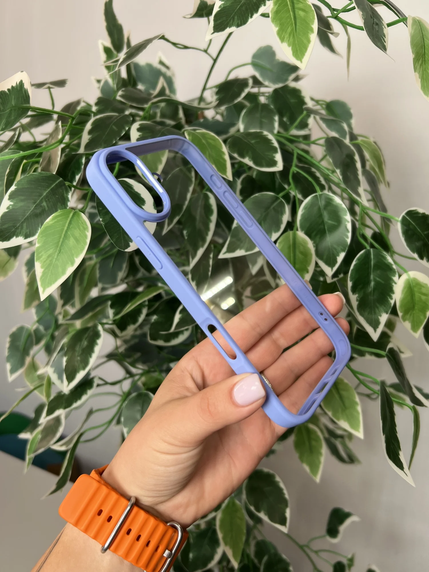 Синий прозрачный чехол для Apple iPhone 16 / Айфон 16 с силиконовым кантом Crystal Case