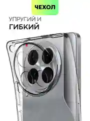 Прозрачный чехол для Tecno Camon 30, 30 5G силиконовый BROSCORP матовый/ прозрачный с защитой камер