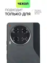 Прозрачный чехол для Tecno Camon 30, 30 5G силиконовый BROSCORP матовый/ прозрачный с защитой камер