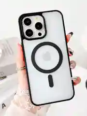 Черный чехол для iPhone 11, 12, 13, 14, 15, 16, Pro, 15 Pro Max MagSafe, чехол на айфон магсейф