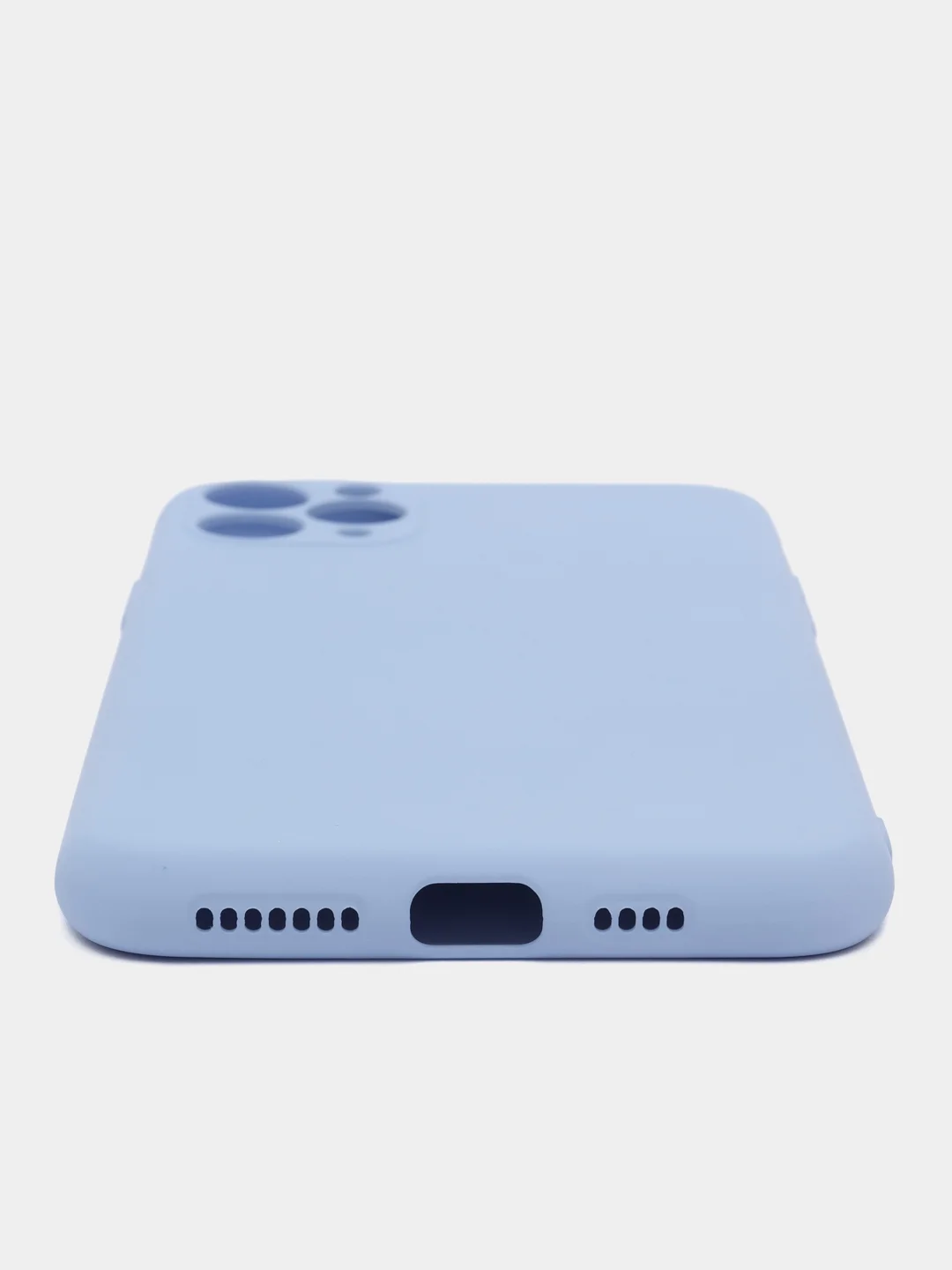 Голубой чехол для IPhone 11 Pro Max однотонный силиконовый с защитой камеры