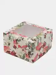 Вишнёвый коробка для 4 маффинов, капкейков,десертов,трайфлы,стаканов