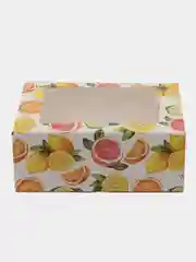 Желтый коробка для 6 маффинов, капкейков,десертов,трайфлы,стаканов