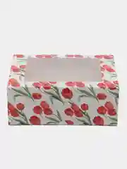 Кораллово-розовый коробка для 6 маффинов, капкейков,десертов,трайфлы,стаканов