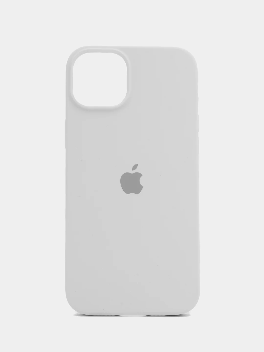 Белый чехол силиконовый Silicone Case iPhone 15 / 15 Plus / 15 Pro / 15 Pro Max, закрытый низ