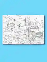 Голубой раскраска для мальчиков с машинкой в комплекте, 195х275 мм 8 листов. Проф-Пресс