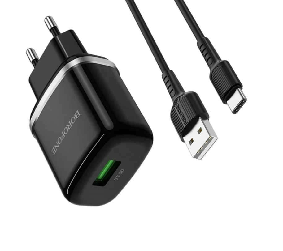 Зарядное устройство Borofone BA36A с кабелем Type-C, быстрая зарядка 3.0, 18W