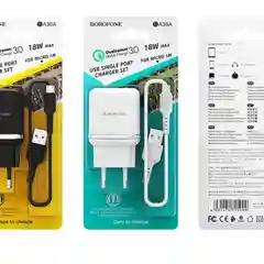 Зарядное устройство Borofone BA36A с кабелем Type-C, быстрая зарядка 3.0, 18W