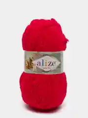 Красный плюшевая пряжа Alize Softy Plus ( Софти плюс)