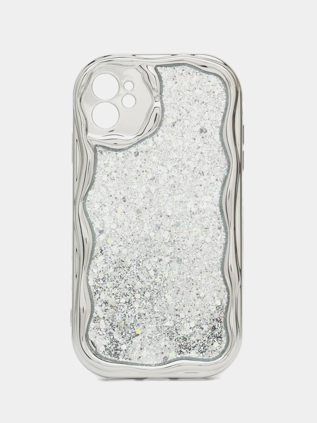 Серебряный чехол для айфон (iPhone) 11 12 13 14 15 Pro Max , 7 8 Plus, XR, X XS силиконовый