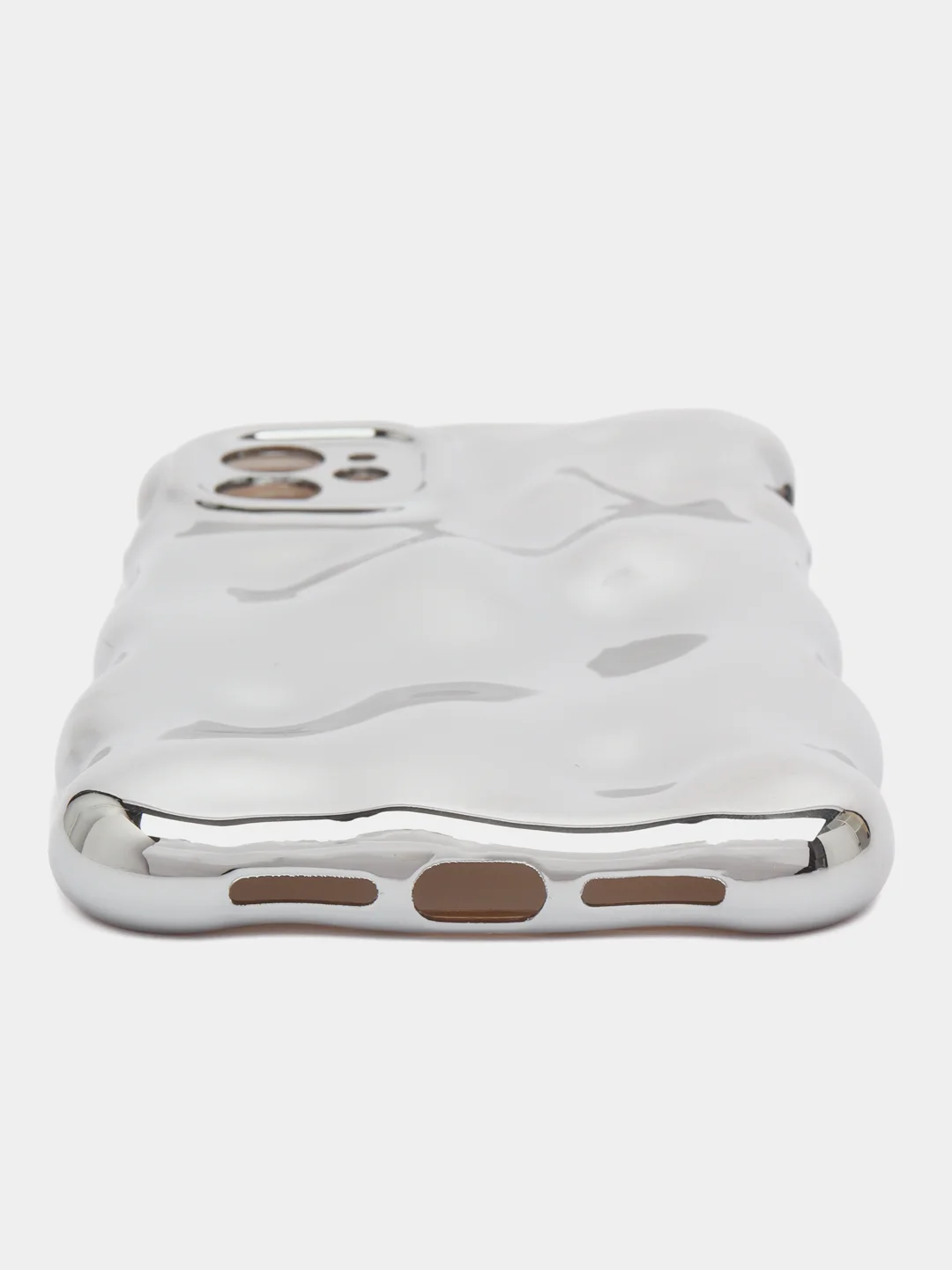 Серебряный чехол для айфон (iPhone) 11 12 13 14 15 16 Pro Max Plus силиконовый с защитой камеры