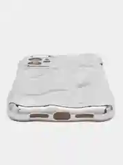 Серебряный чехол для айфон (iPhone) 11 12 13 14 15 16 Pro Max Plus силиконовый с защитой камеры