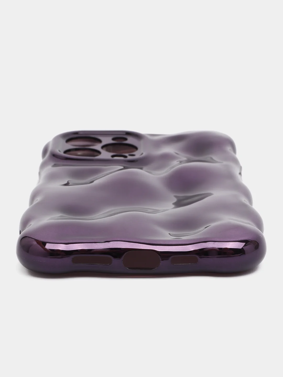 Фиолетовый чехол для айфон (iPhone) 11 12 13 14 15 16 Pro Max Plus силиконовый с защитой камеры