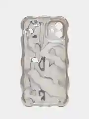 Серебряный чехол для айфон (iPhone) 11 12 13 14 15 16 Pro Max Plus силиконовый с защитой камеры